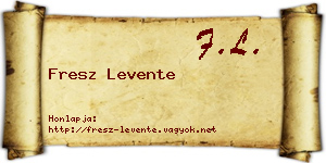 Fresz Levente névjegykártya